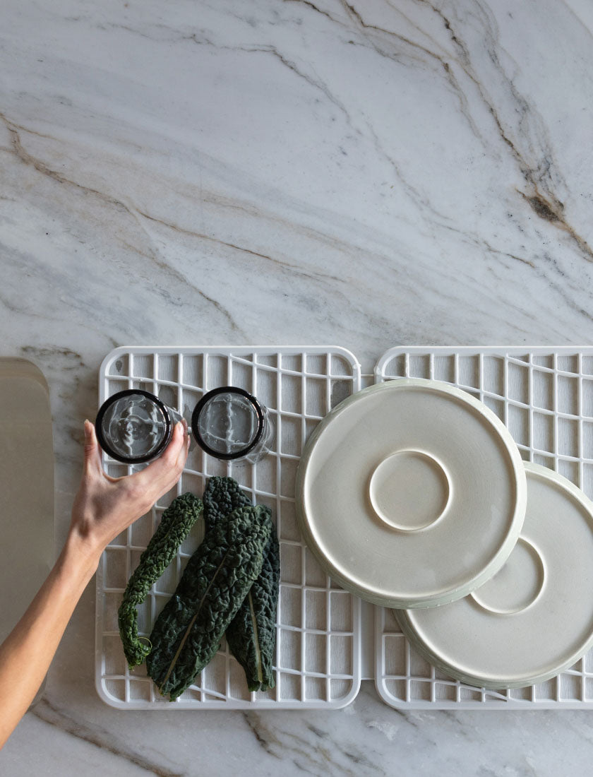 Spooky Flash Sale featuring Large Drift Dish Pad with produce and dishes. 