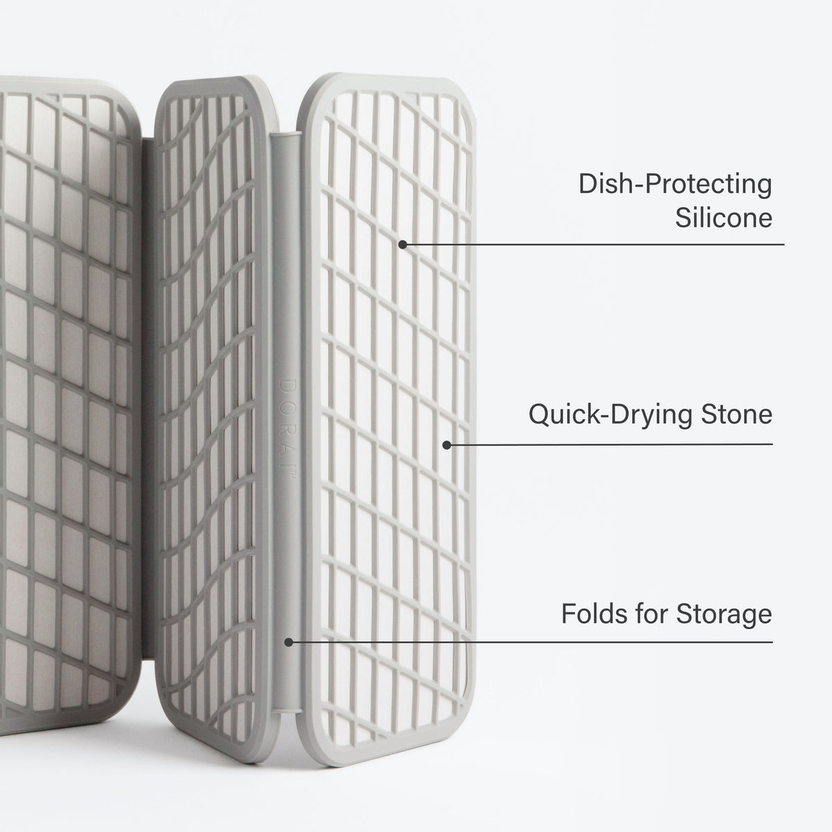Sandstone Dish Pad: Dish-Protecting Silicone, Quick-Drying Stone, Folds for Storage