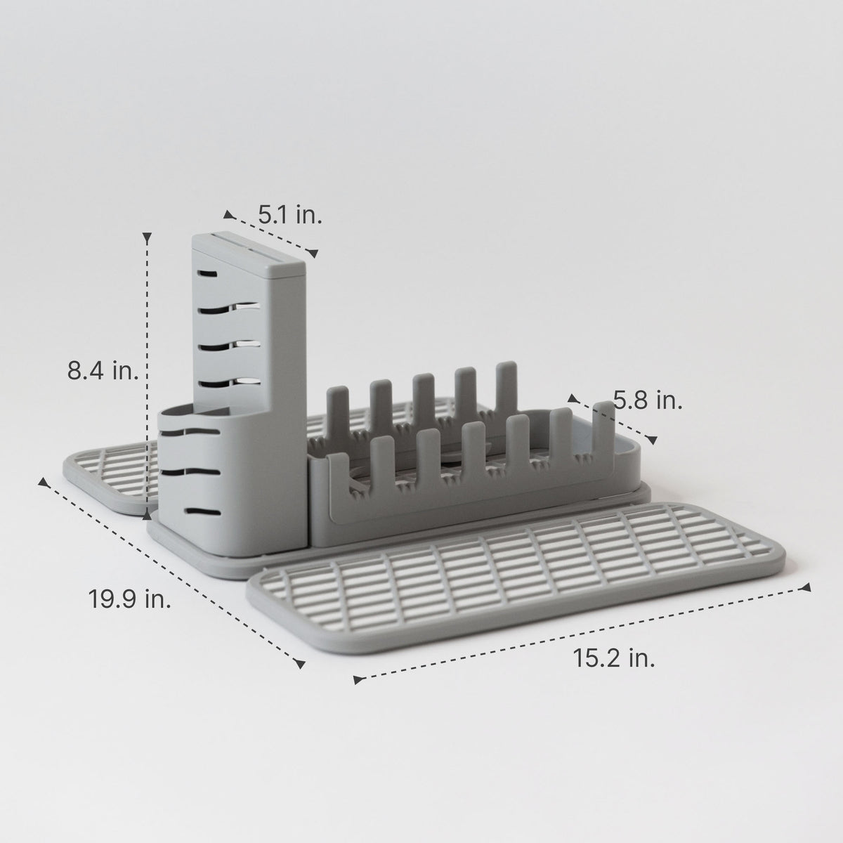 Sandstone Dish Pad: 19.9 x 15.2" Sandstone Dish Pad Rack: 5.1" x 5.8" x 8.4" 