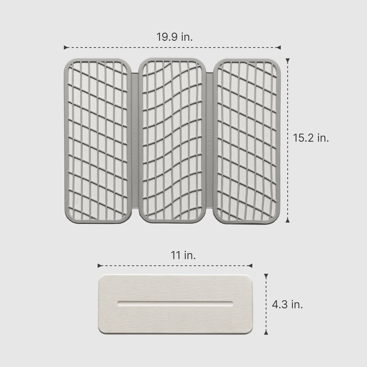 Sandstone Dish Pad: 19.9 x 15.2" Sandstone Stone Sink Caddy: 11" x 4.3"