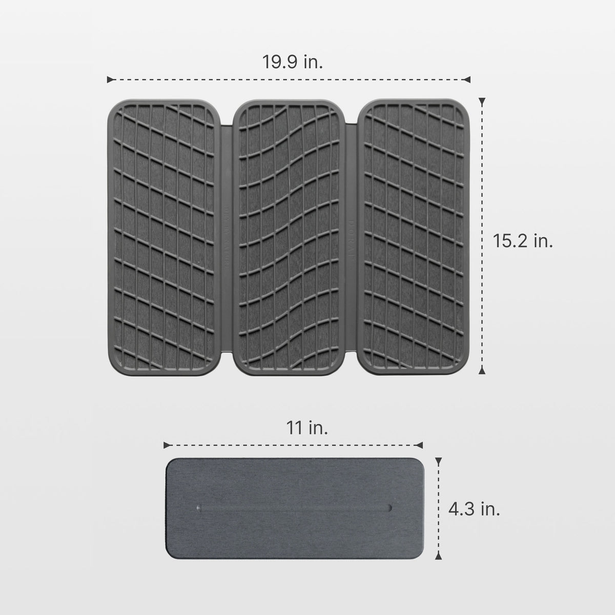 Slate Dish Pad: 19.9 x 15.2" Slate Stone Sink Caddy: 11" x 4.3"