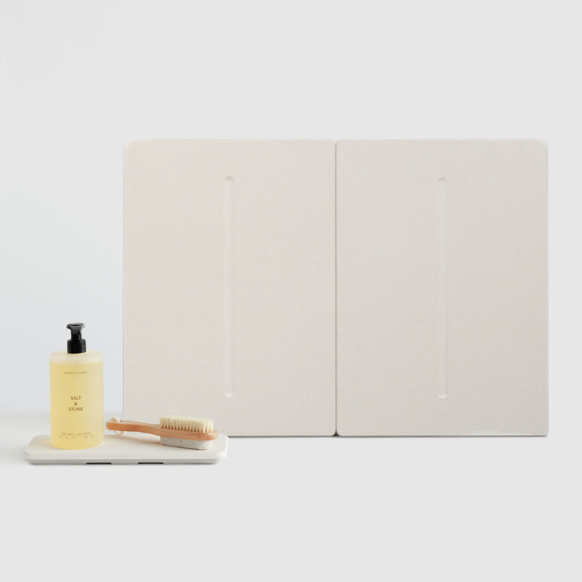 Sandstone Medium Bath Stone and Sandstone Stone Sink Caddy on white background. 