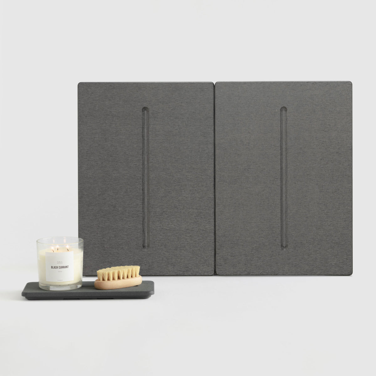 Slate Medium Bath Stone and Slate Stone Sink Caddy on white background. 