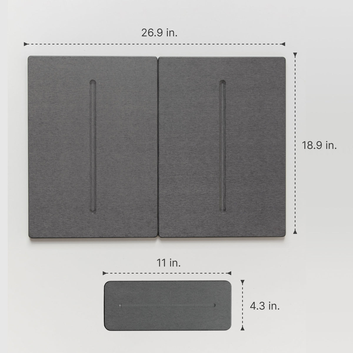 Slate Medium Bath Stone: 18.9" x 26.9"; Slate Stone Sink Caddy: 11" x 4.3"