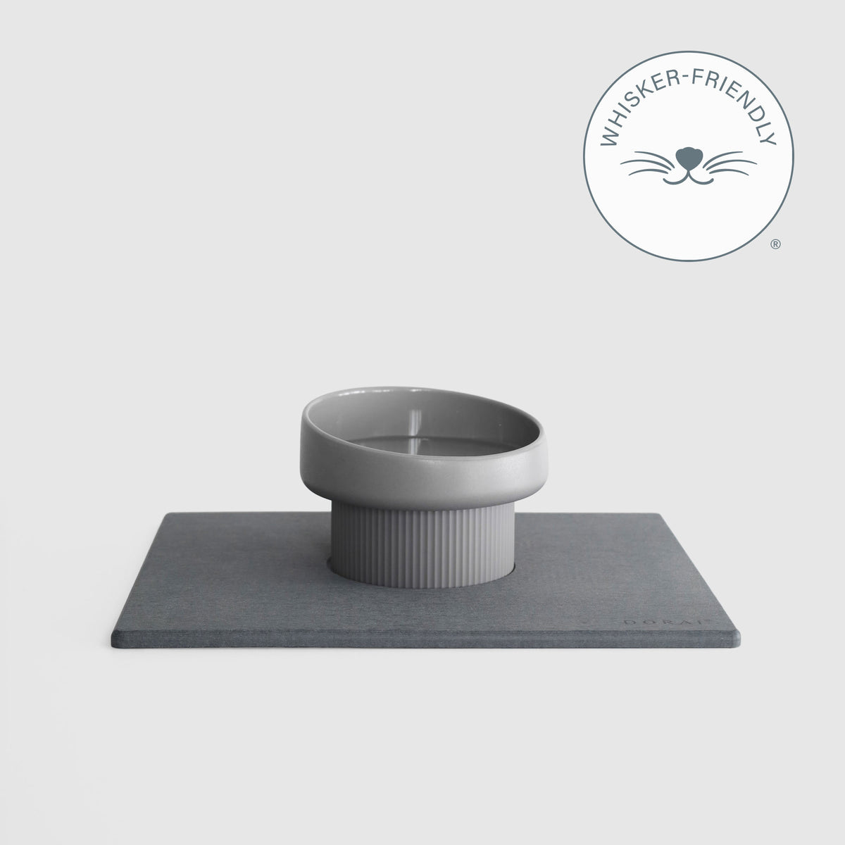 Elevated Cat Bowl and Stone Base on white background | Whisker-Friendly