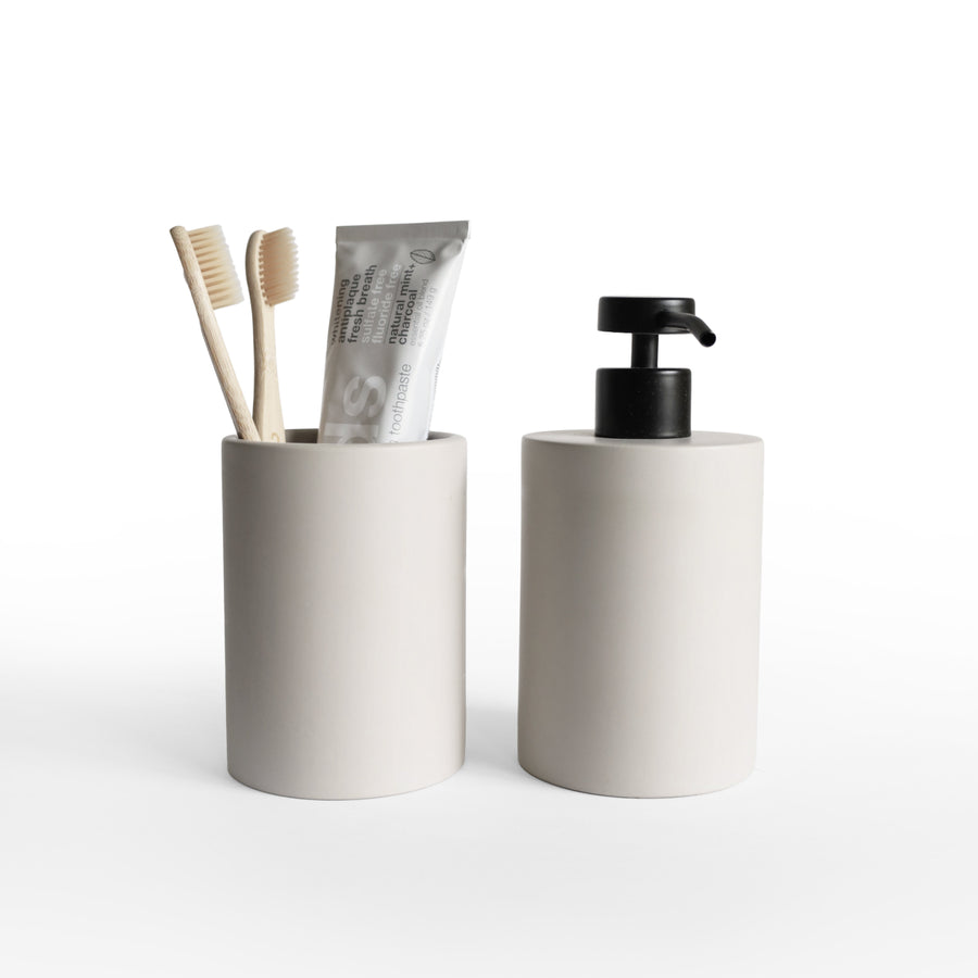 Concrete Soap Dispenser & Brush Holder Set
