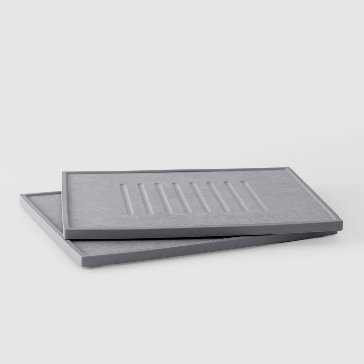Quick-drying dish mat stone two-pack in Ash.