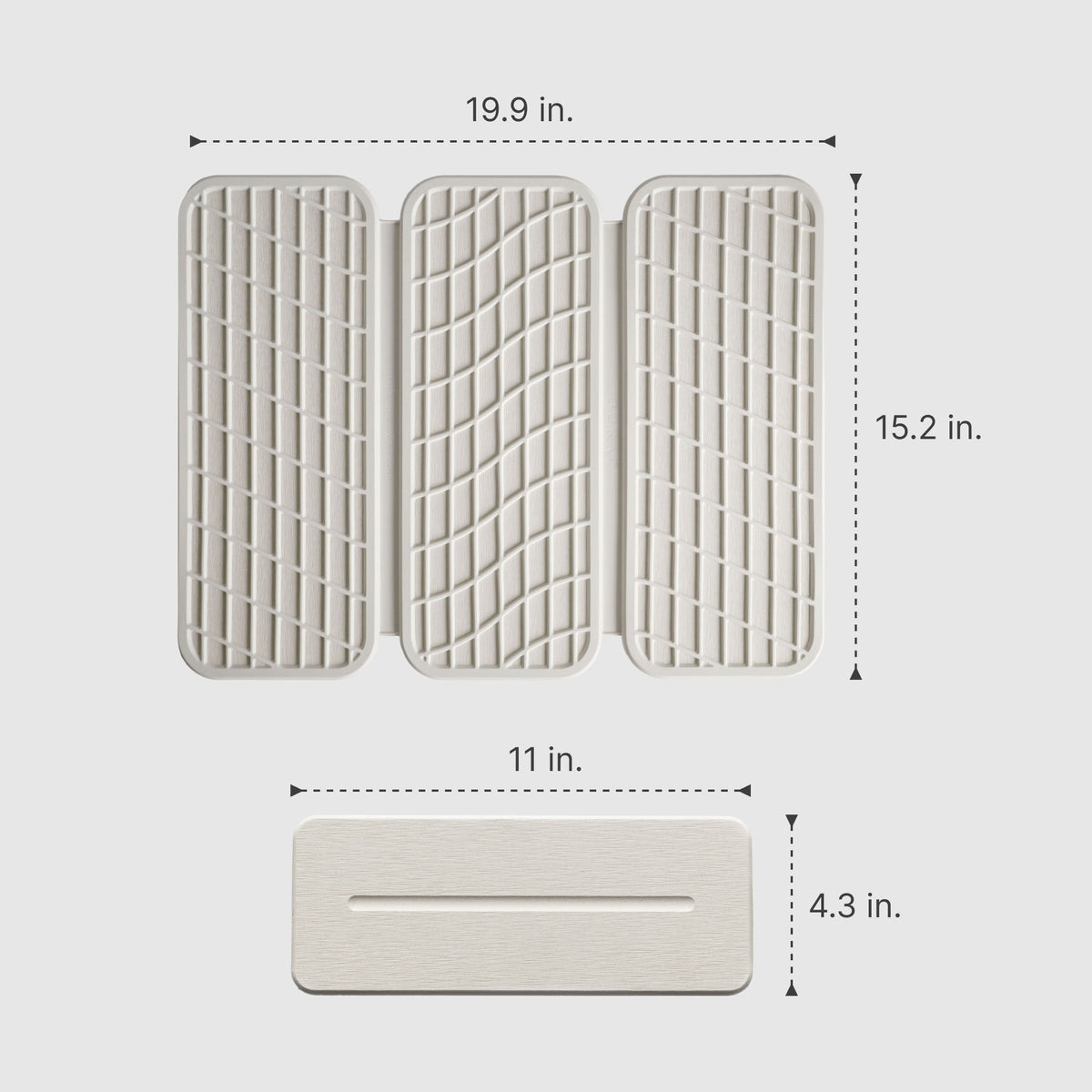 Glacier Dish Pad: 19.9 x 15.2" Glacier Stone Sink Caddy: 11" x 4.3"