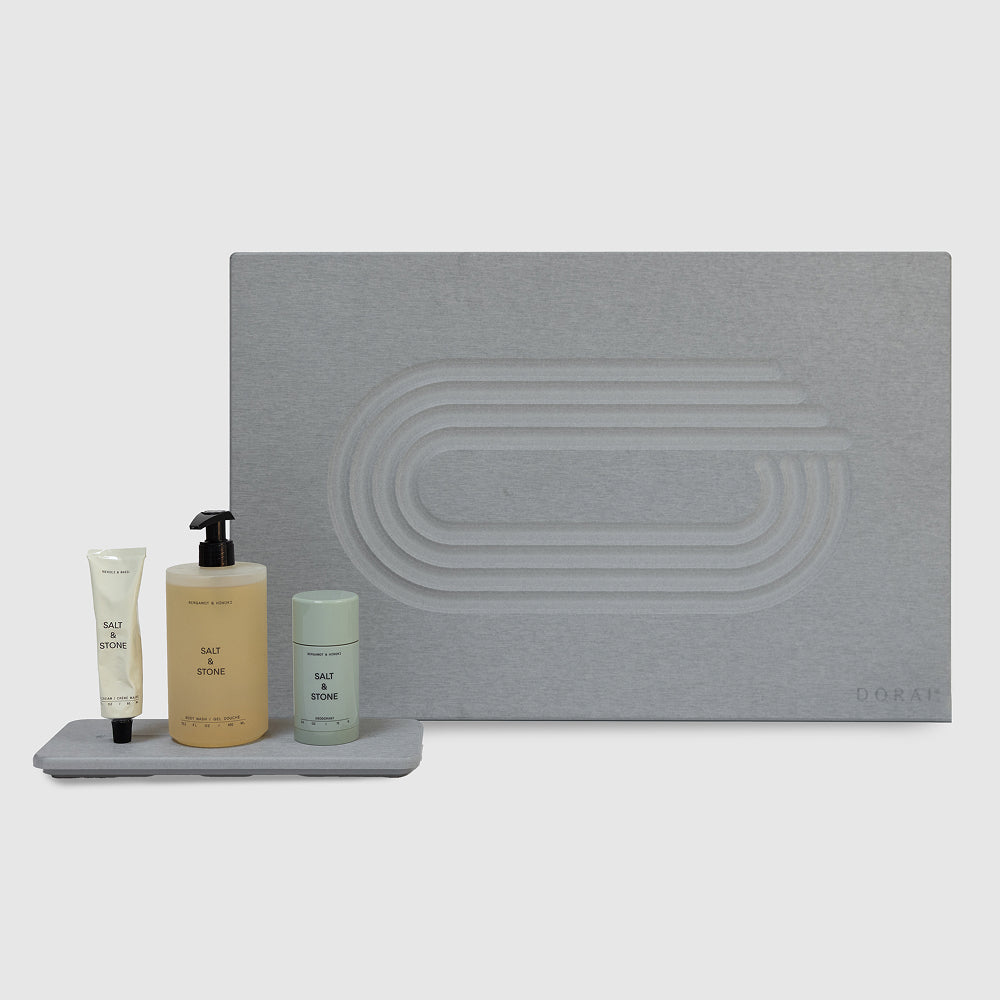 Dorai Home Bath Stone Mat and Sink Caddy
