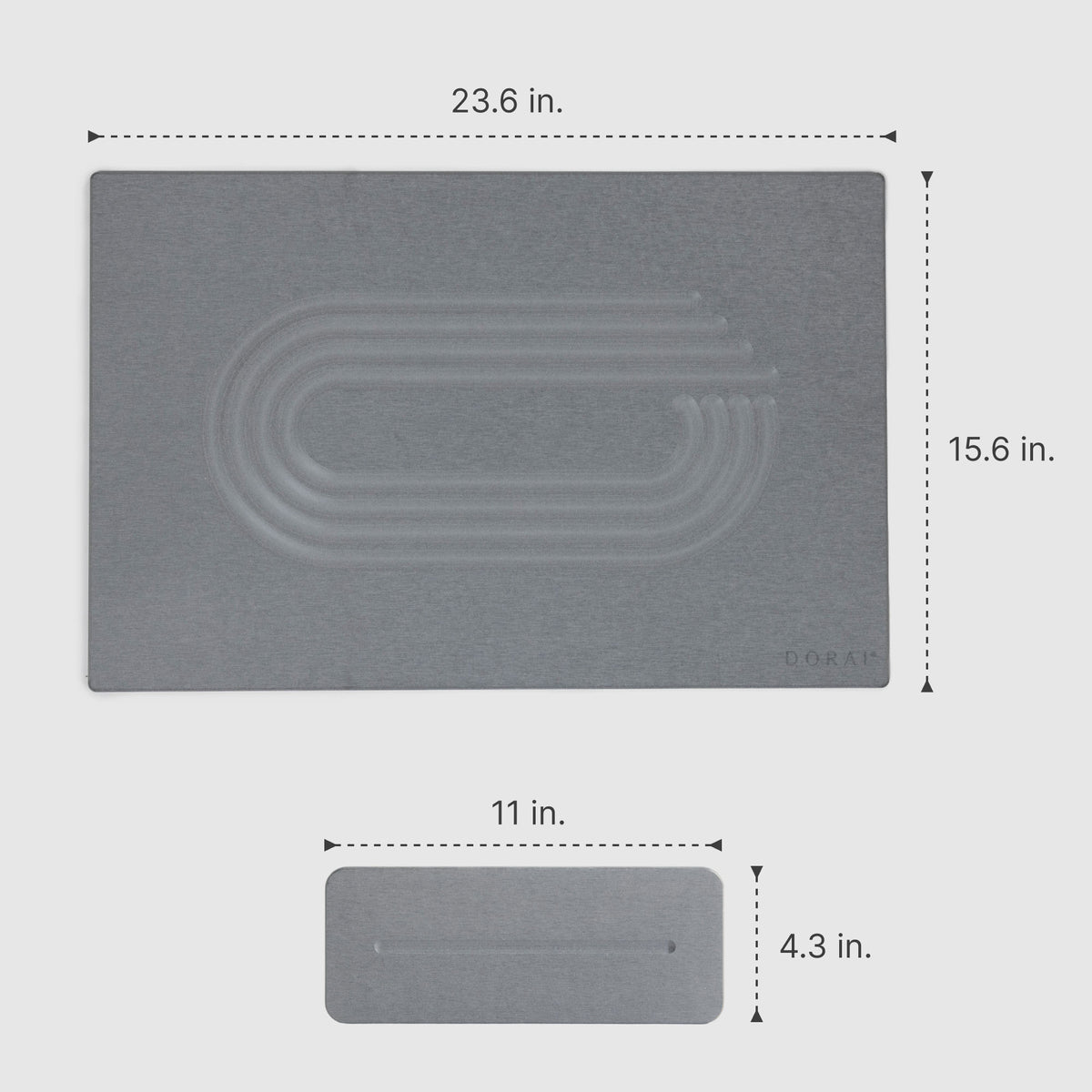 Ash Current Bath Stone: 15.6" x 23.6"; Ash Stone Sink Caddy: 11" x 4.3"