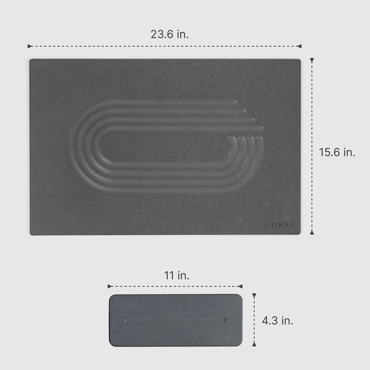 Slate Current Bath Stone: 15.6" x 23.6"; Slate Stone Sink Caddy: 11" x 4.3"