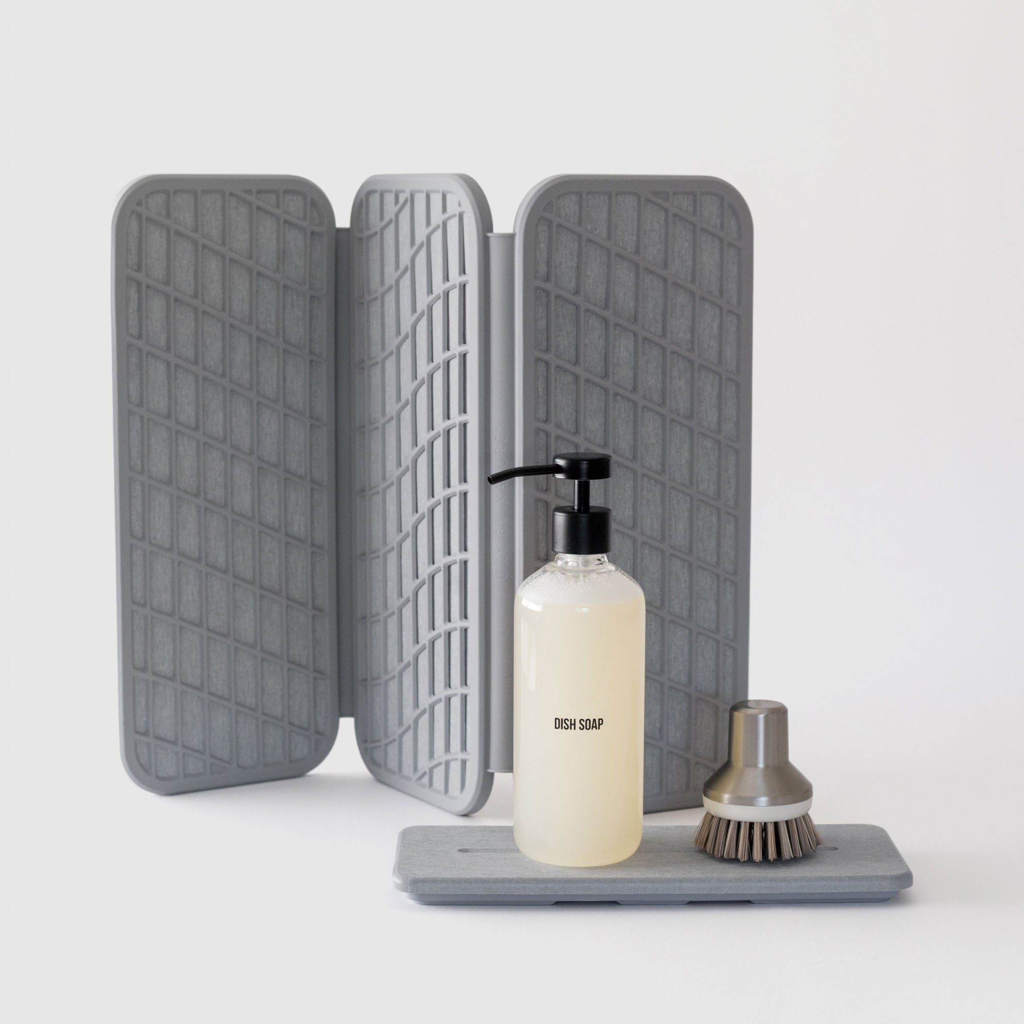 Ash dish pad and ash stone sink caddy paired together. 