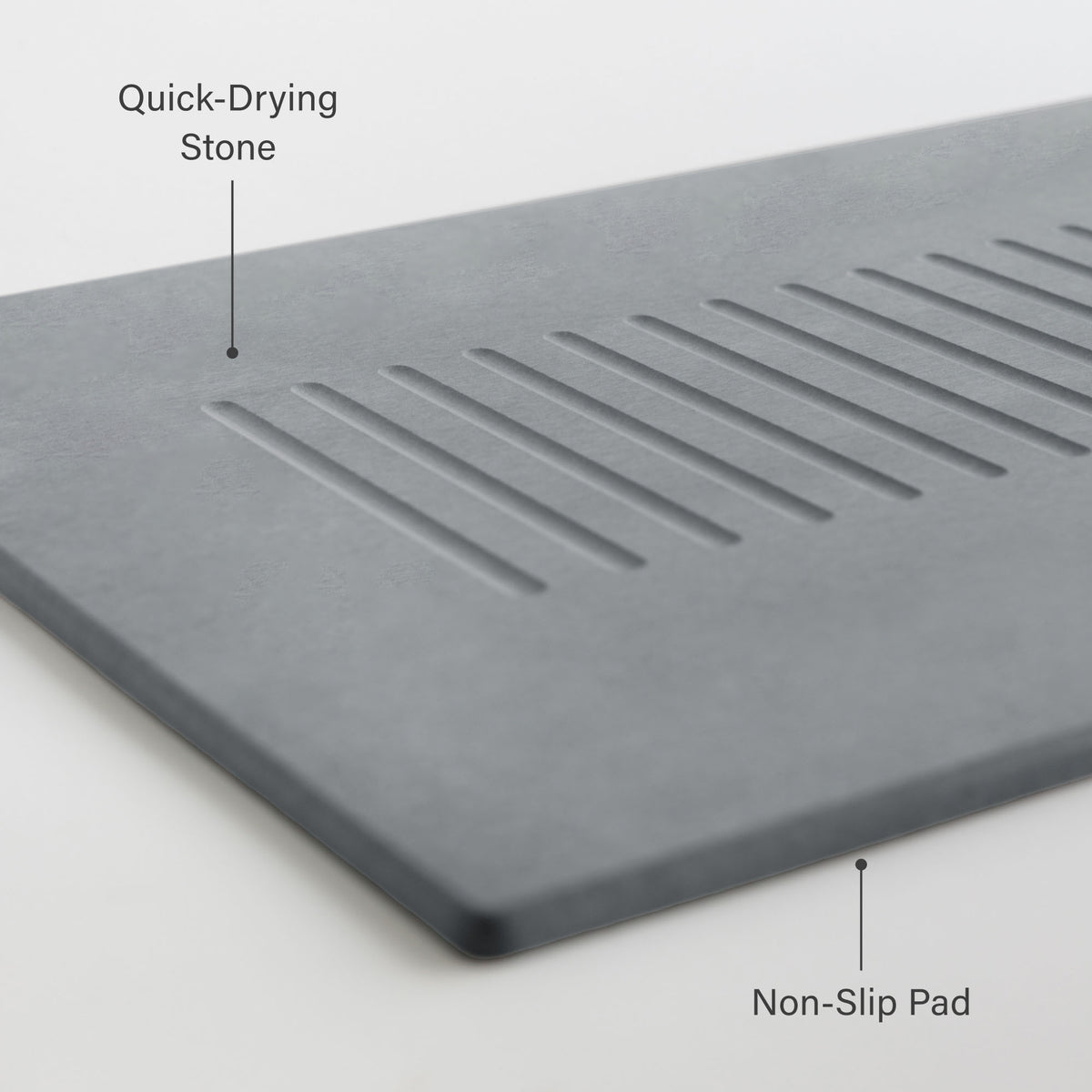 Ash Aspen Bath Stone Mat: Non-slip pad, Quick-drying stone