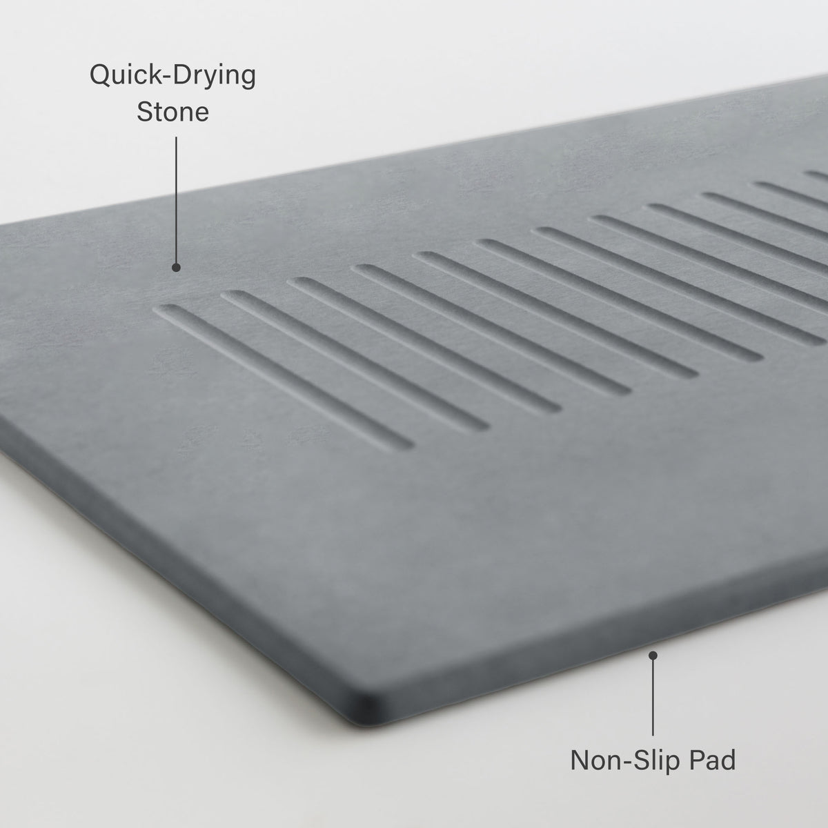 Ash Aspen Bath Stone Mat: Non-slip pad, Quick-drying stone