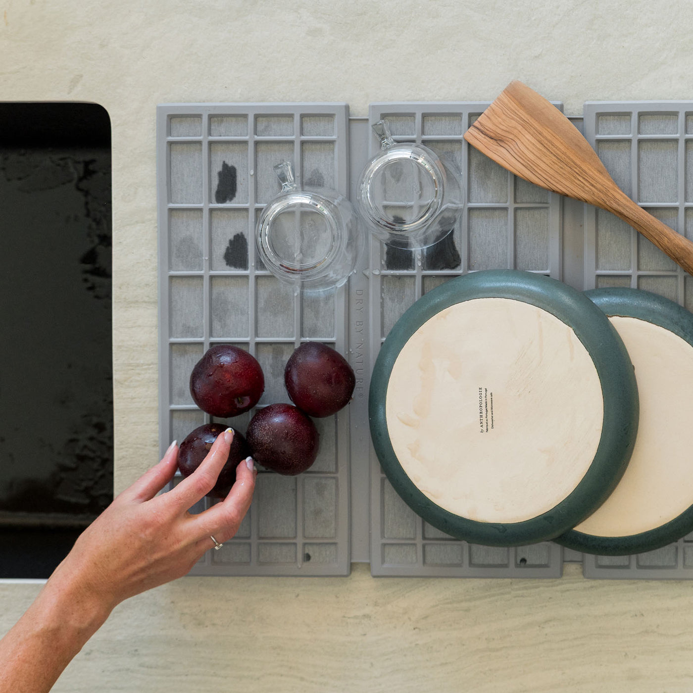 Paper Towel Holder + Ridge Dish Pad