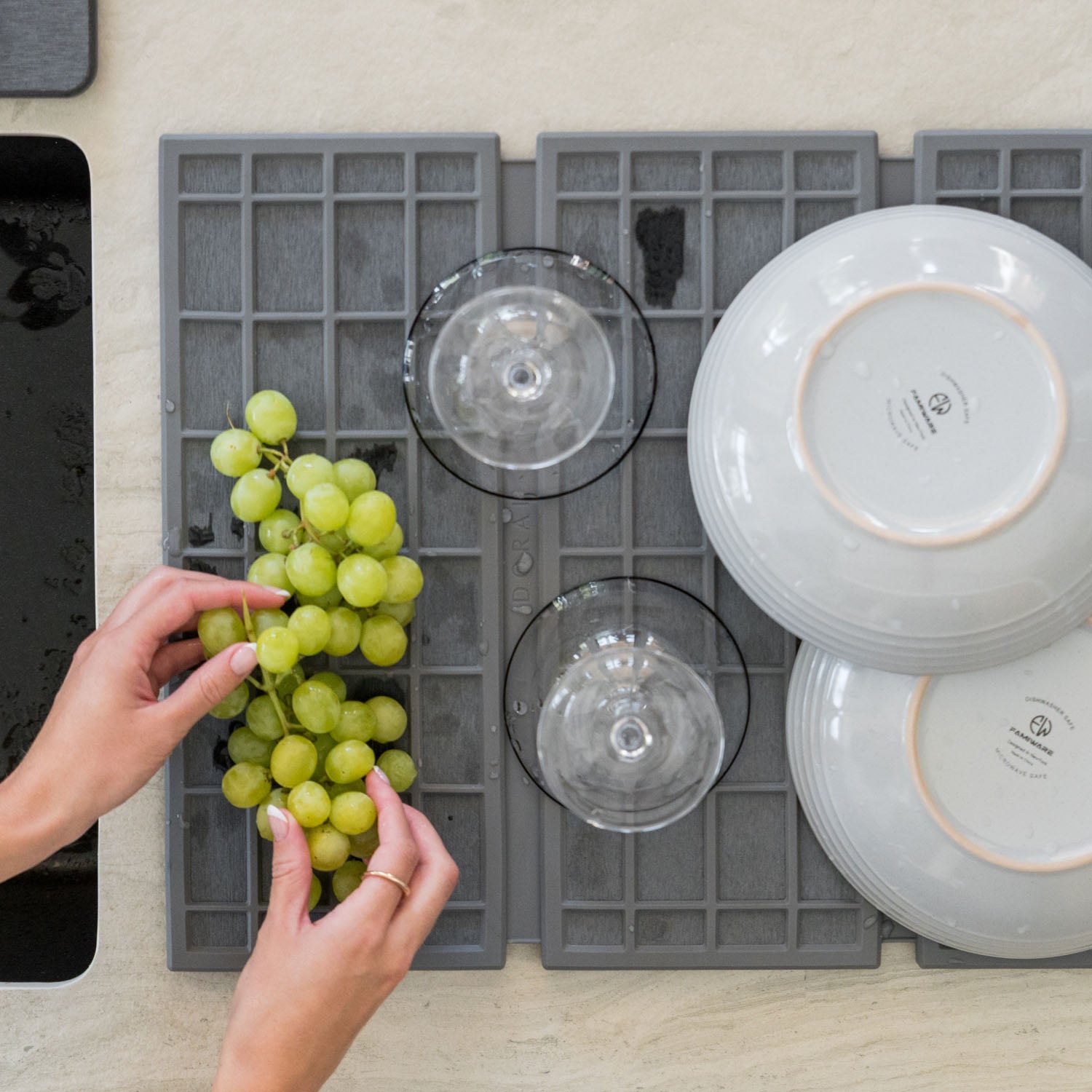 Paper Towel Holder + Ridge Dish Pad