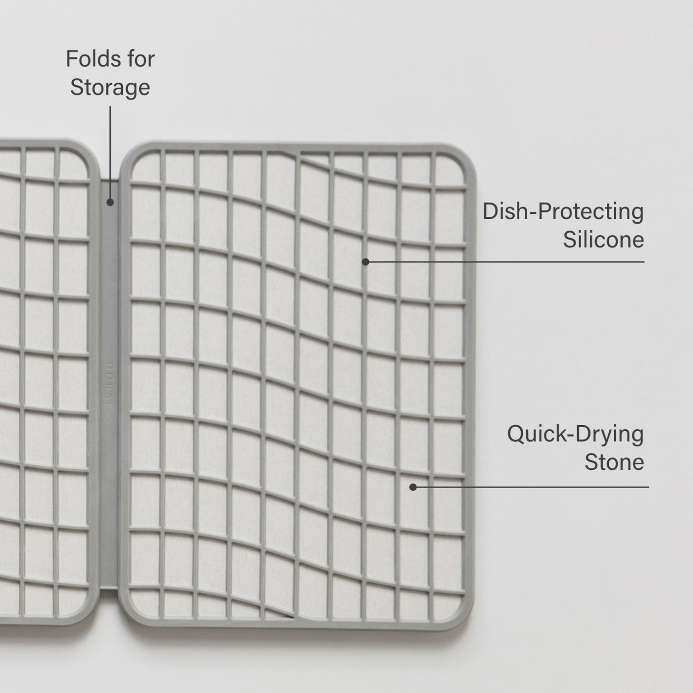 silicone covered dish drying stone that folds for storage 