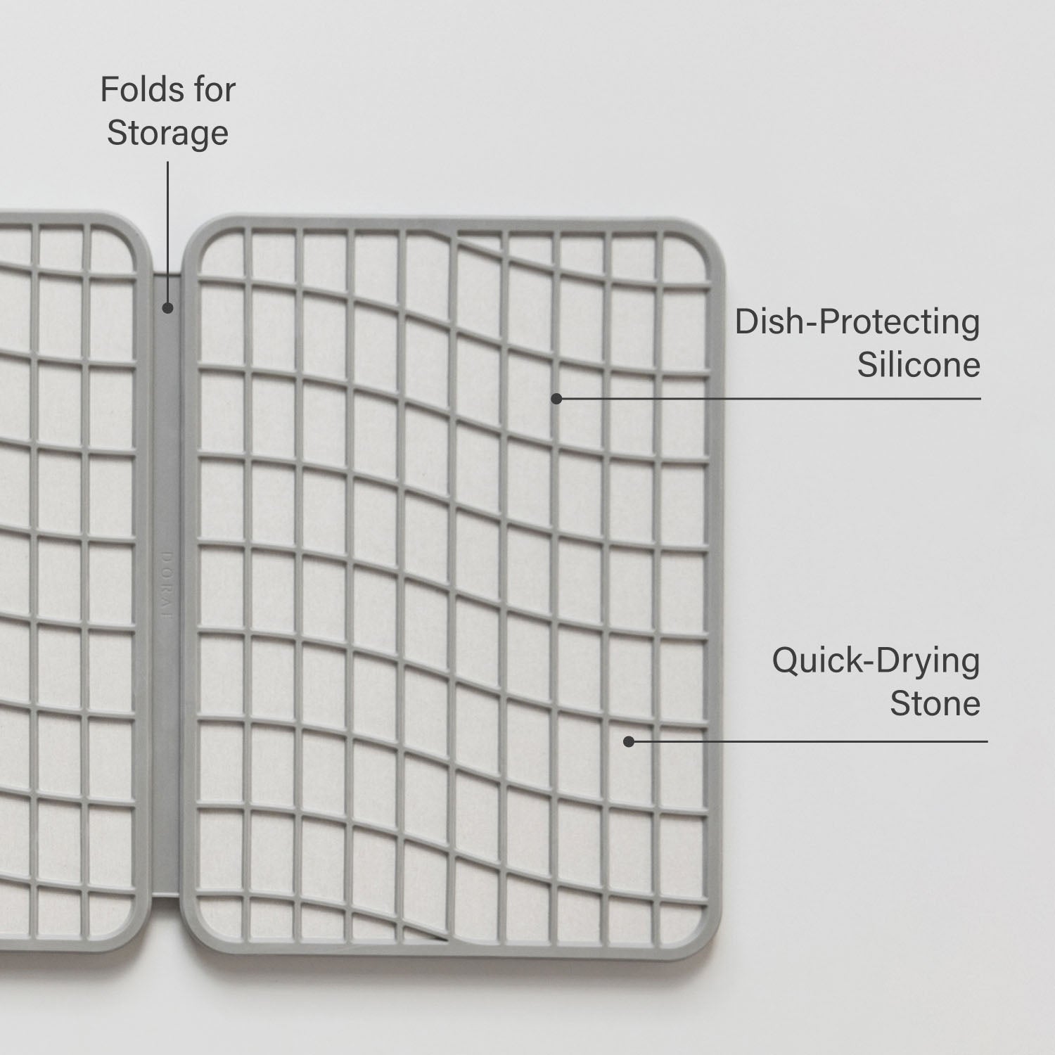 silicone covered dish drying stone that folds for storage 