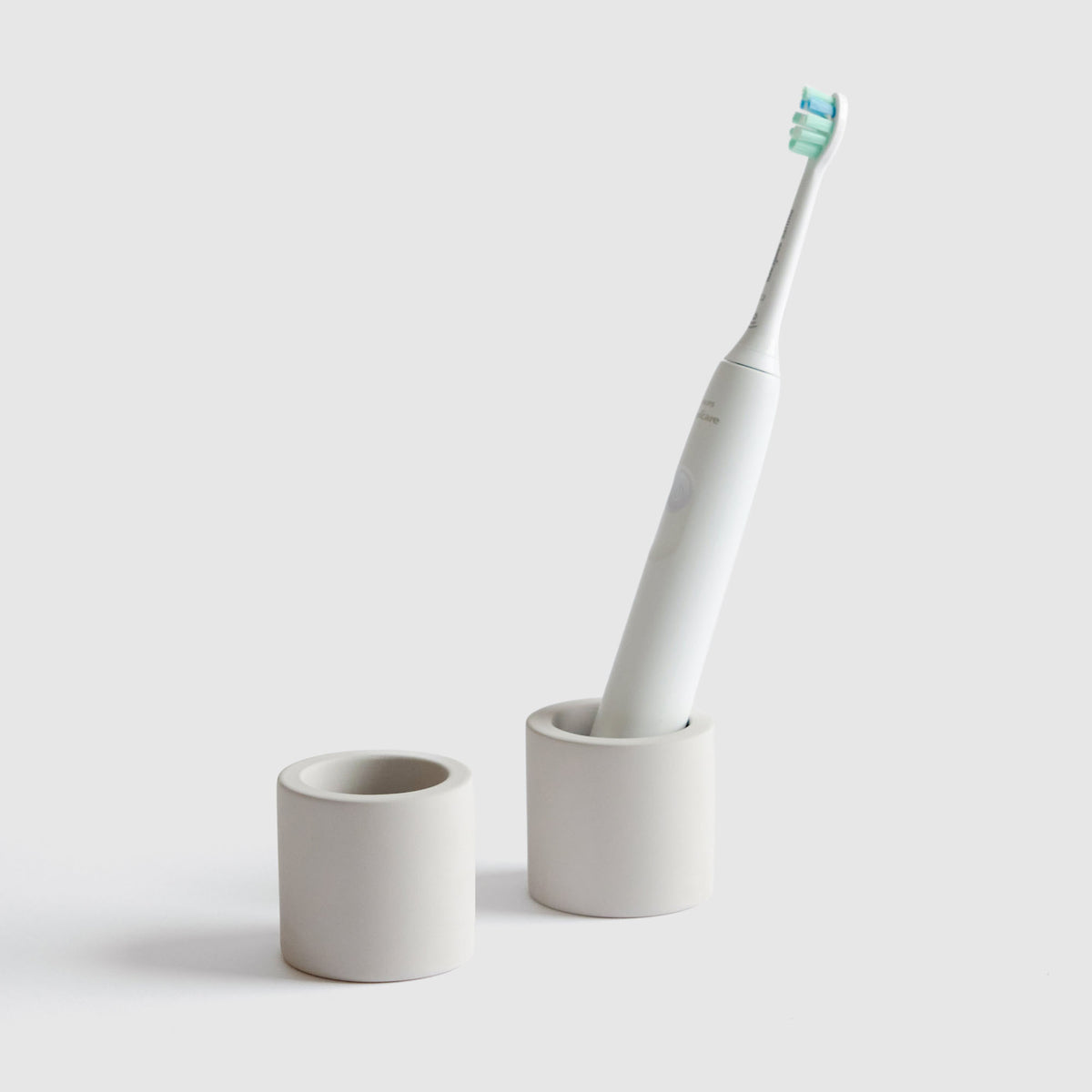 Electric Toothbrush Holder in Light Gray in a two-pack for additional savings. 