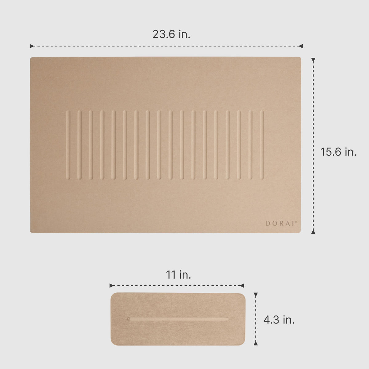 Clay Aspen Bath Stone: 15.6" x 23.6"; Clay Stone Sink Caddy: 11" x 4.3"