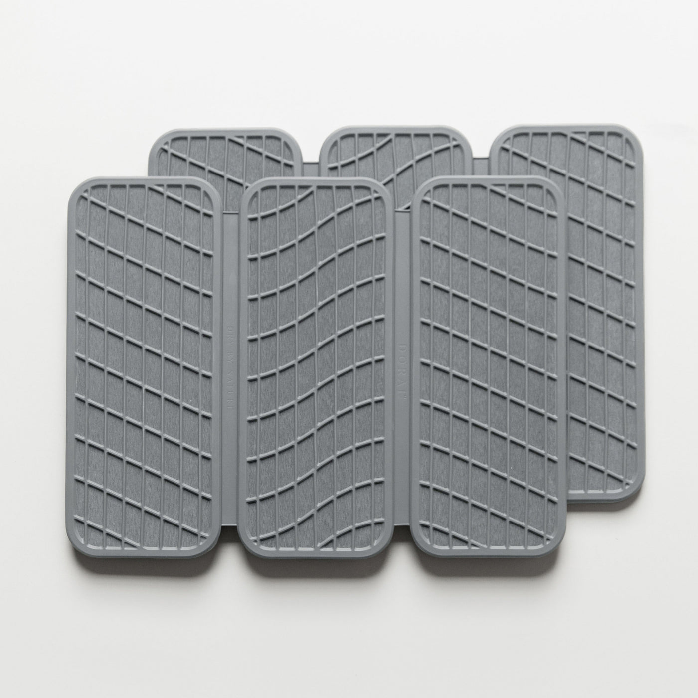 2-pack dish drying mat in light grey