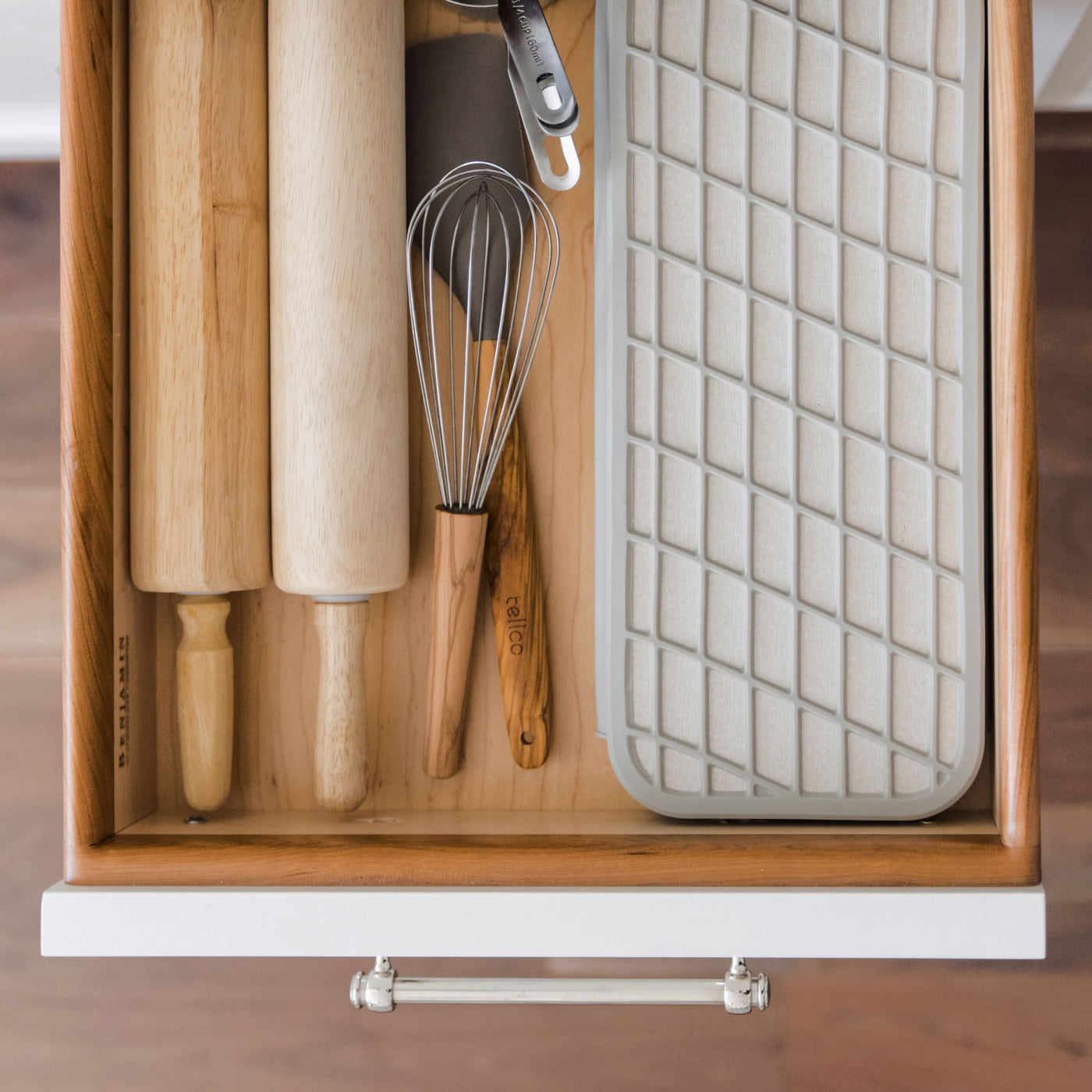 Drift Sandstone Dish Pad folds neatly in drawer when not in use. 