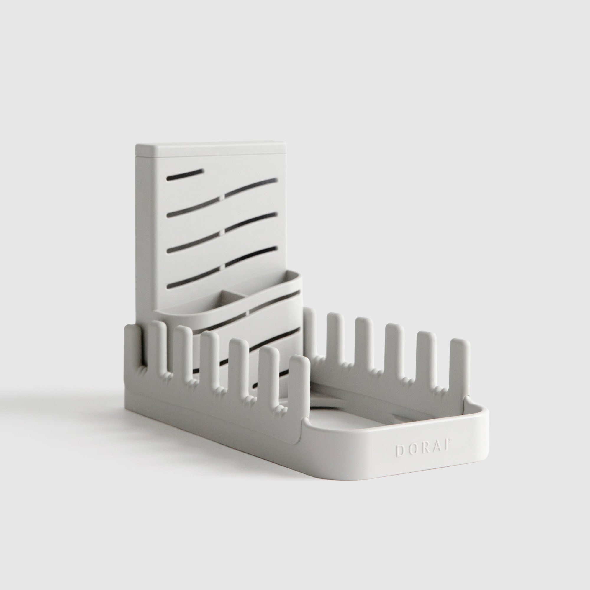 Dish Rack in Sandstone on white background.