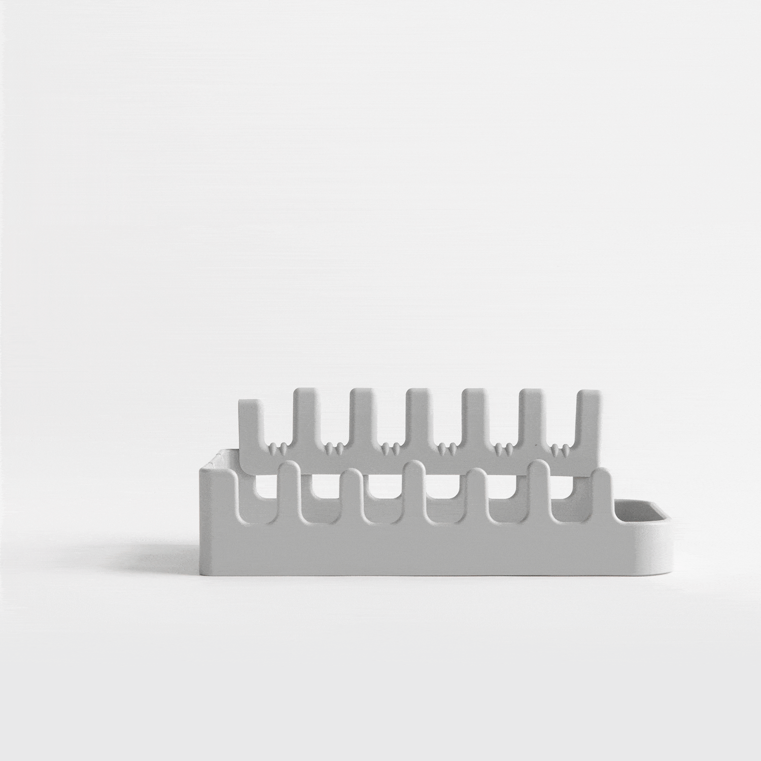 Assembly options of sandstone dish pad rack