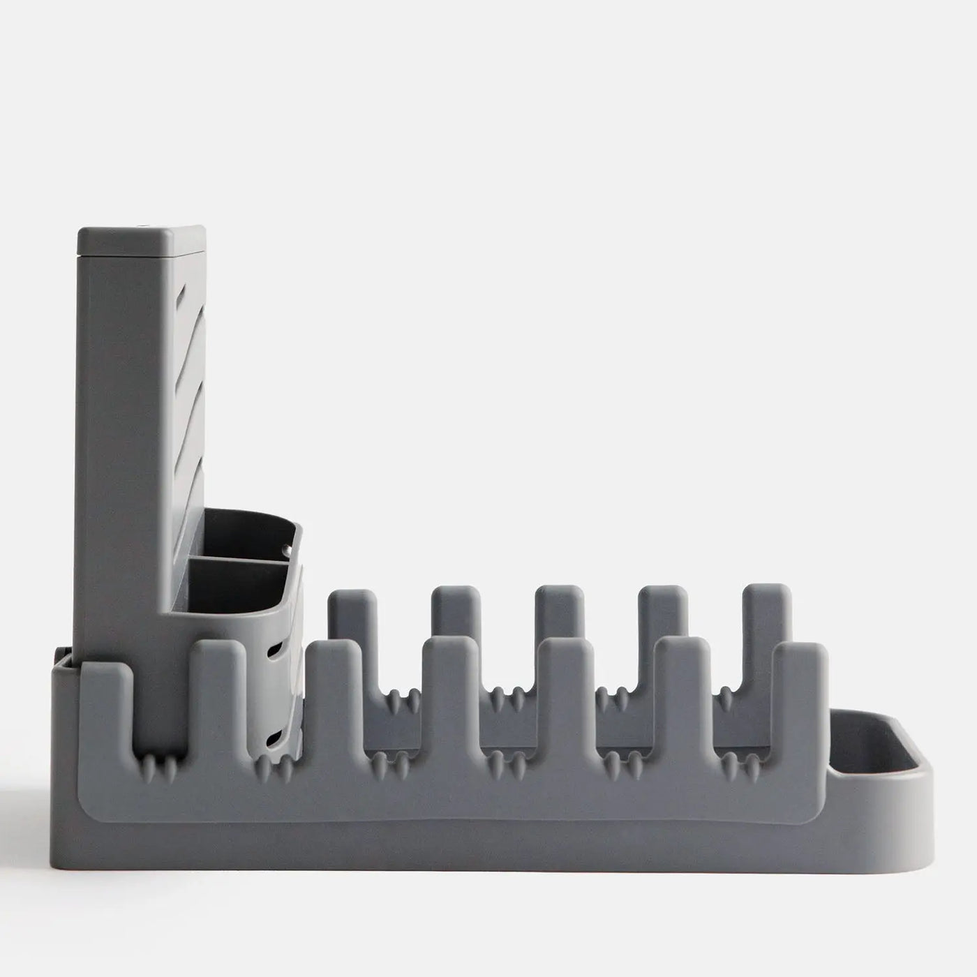 side view of slate dish pad rack