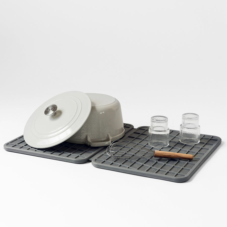 dark grey non-slip modern stone dish pad