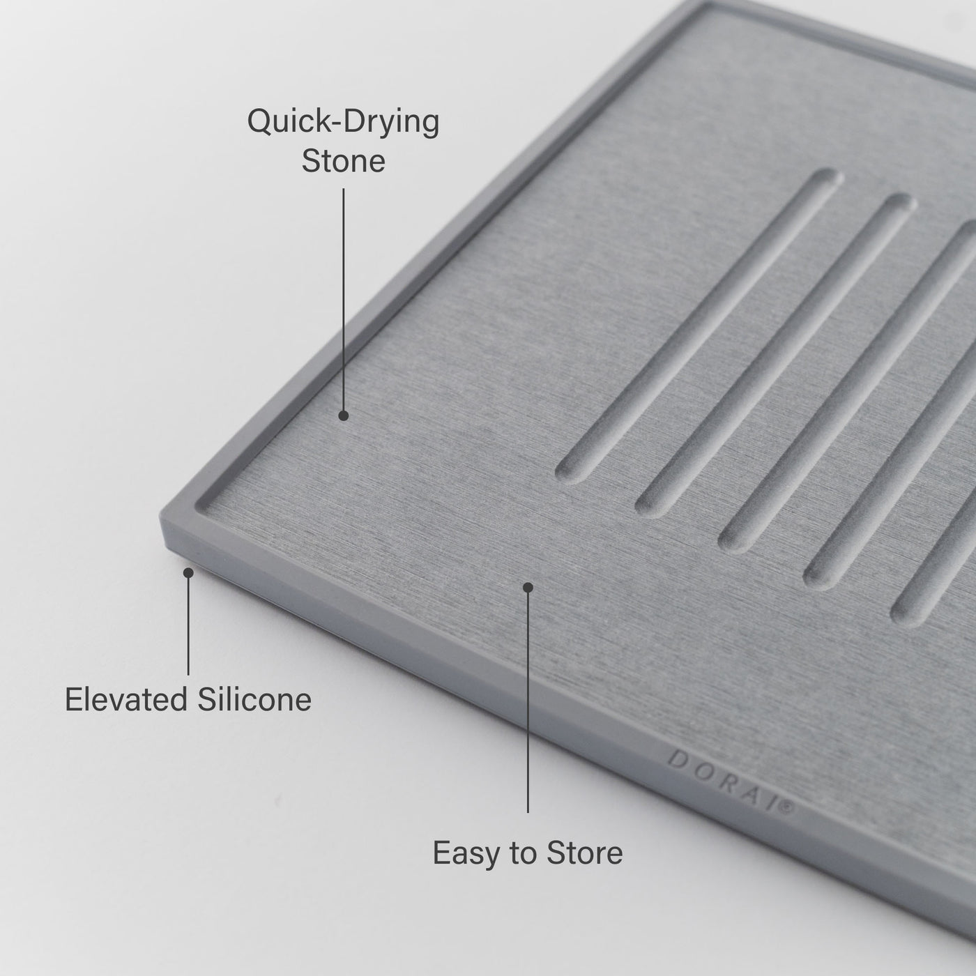 Easy to store, quick drying stone, elevated silicone in ash. 