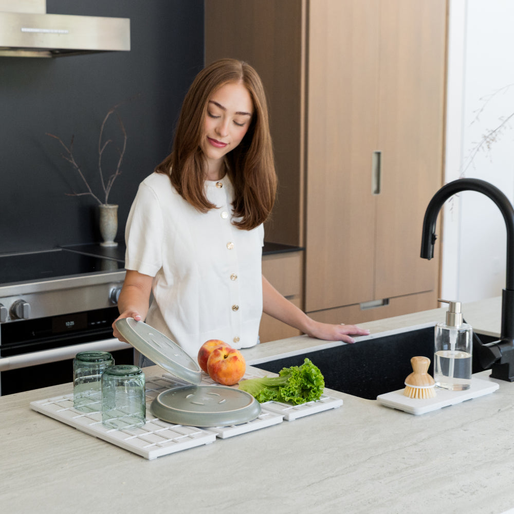 Ridge Dish Pad & Stone Sink Caddy