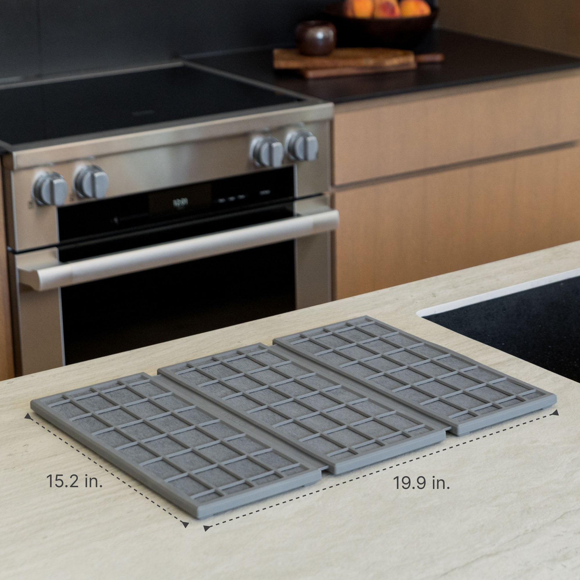 Ridge Dish Pad in Slate: 15.2 x 19.9in