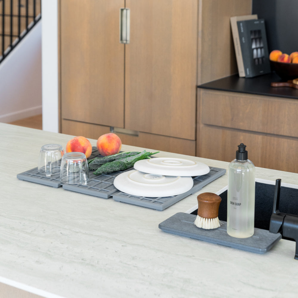 Ridge Dish Pad & Stone Sink Caddy