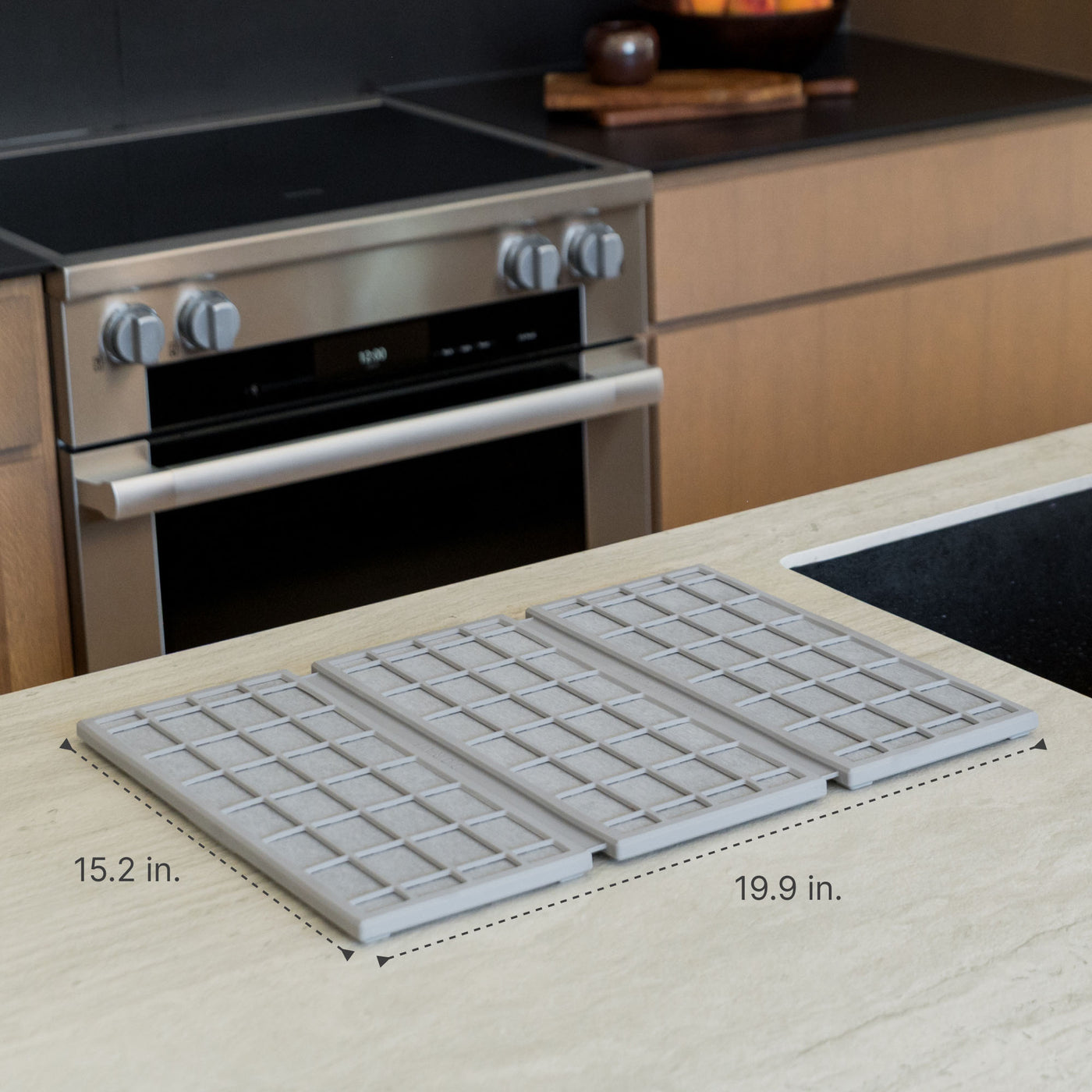 Ridge Dish Pad in Ash: 15.2 x 19.9in