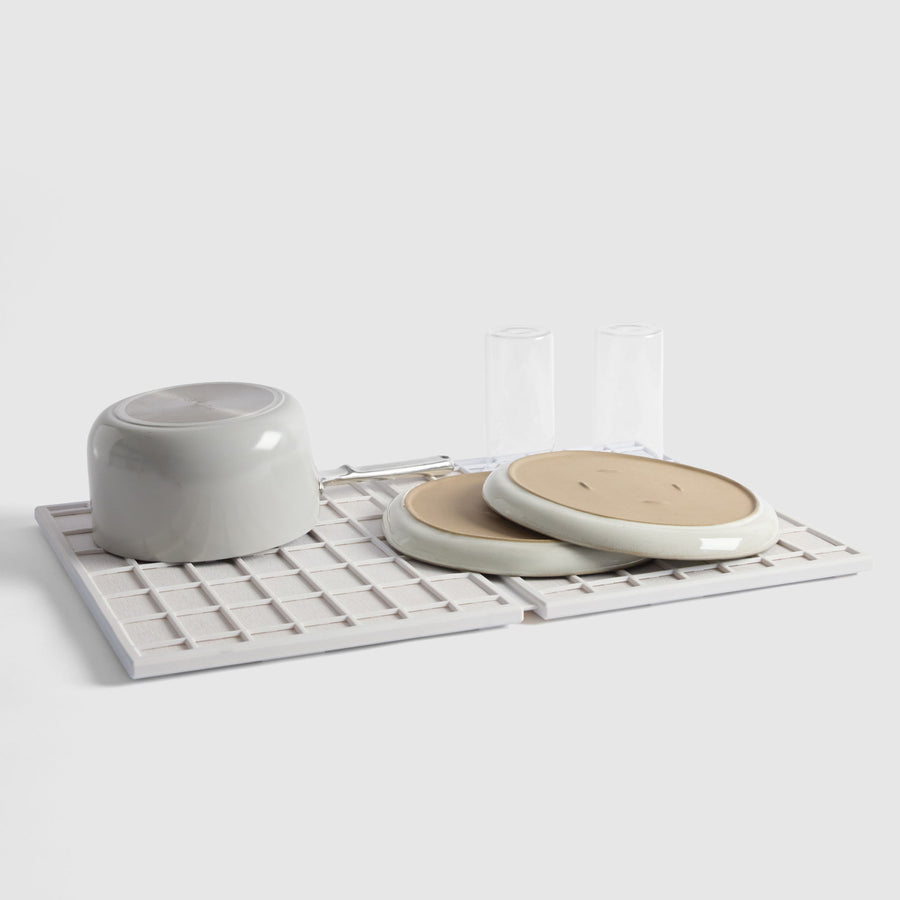 Glacier Ridge Large Dish pad with pot and plates. | New Collection Image

