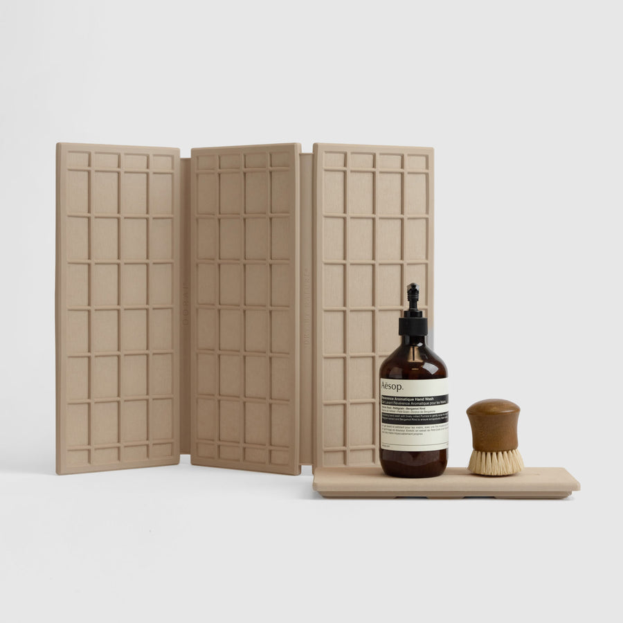 Clay Ridge Dish Pad and Clay Stone Sink Caddy on white background.  | Pre-Order Clay