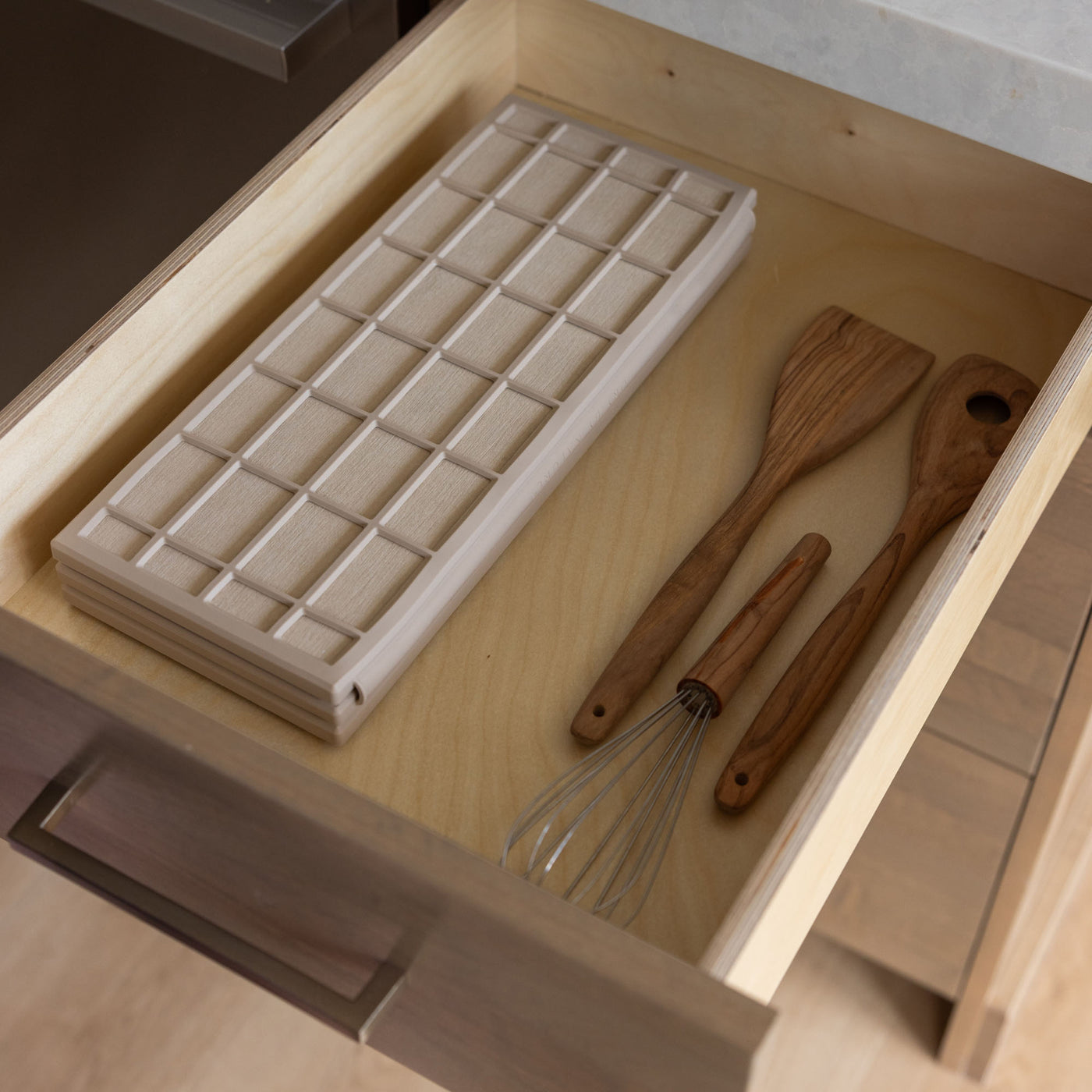 Clay Ridge Dish Pad folded in drawer.