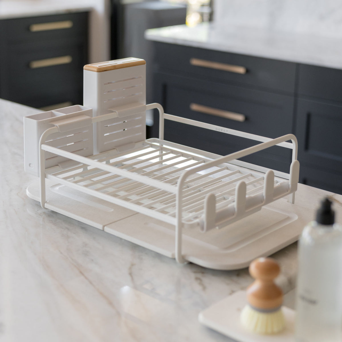 Sandstone Dish Rack Replacement Stones with dish rack in kitchen.