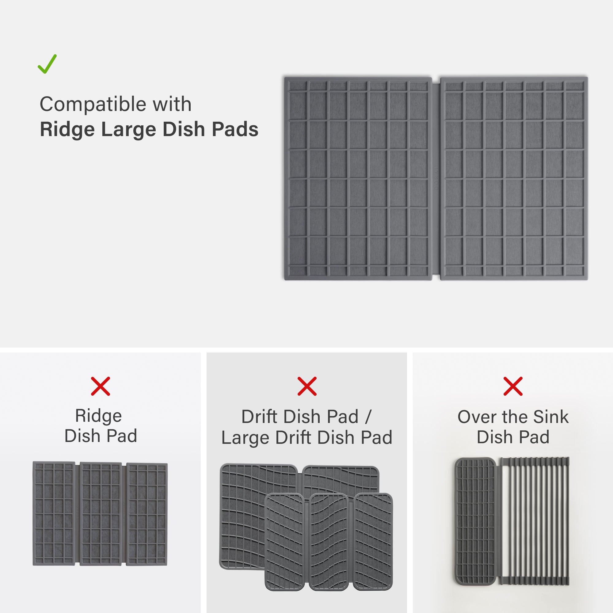 Compatible with Slate Ridge Large Dish Pads, not other Dish Pads.