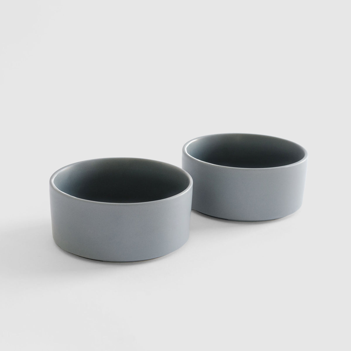 Ceramic Dog Bowls on White Background. 