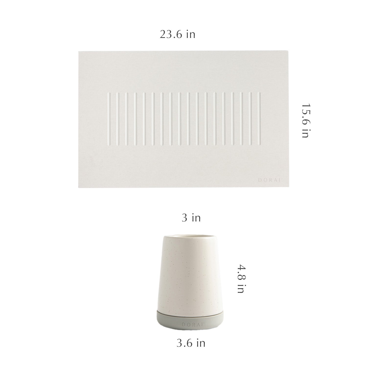 Bath Stone™ Mat - Aspen & Brush Holder