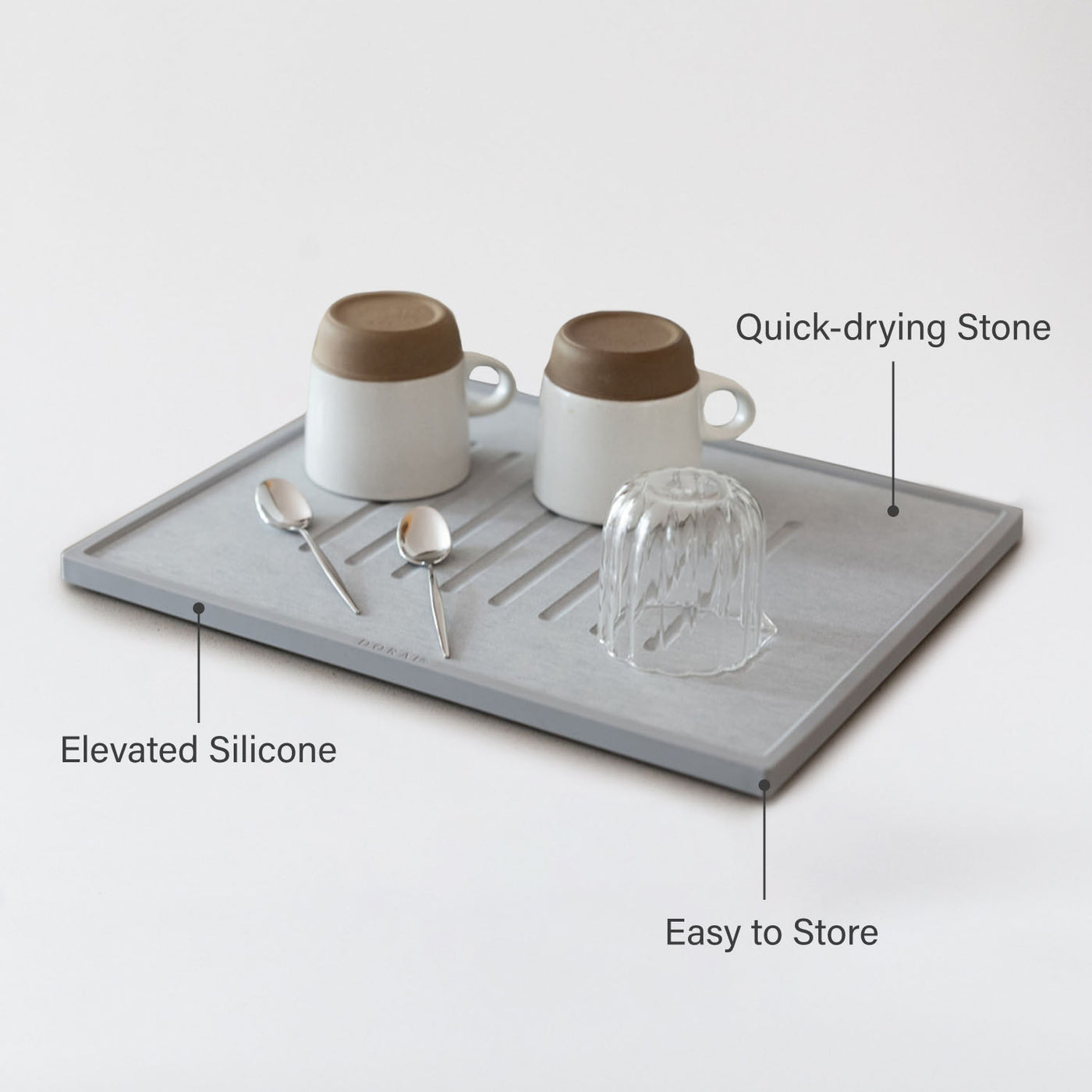 Dish Drying Stone + Cutting Board Holder