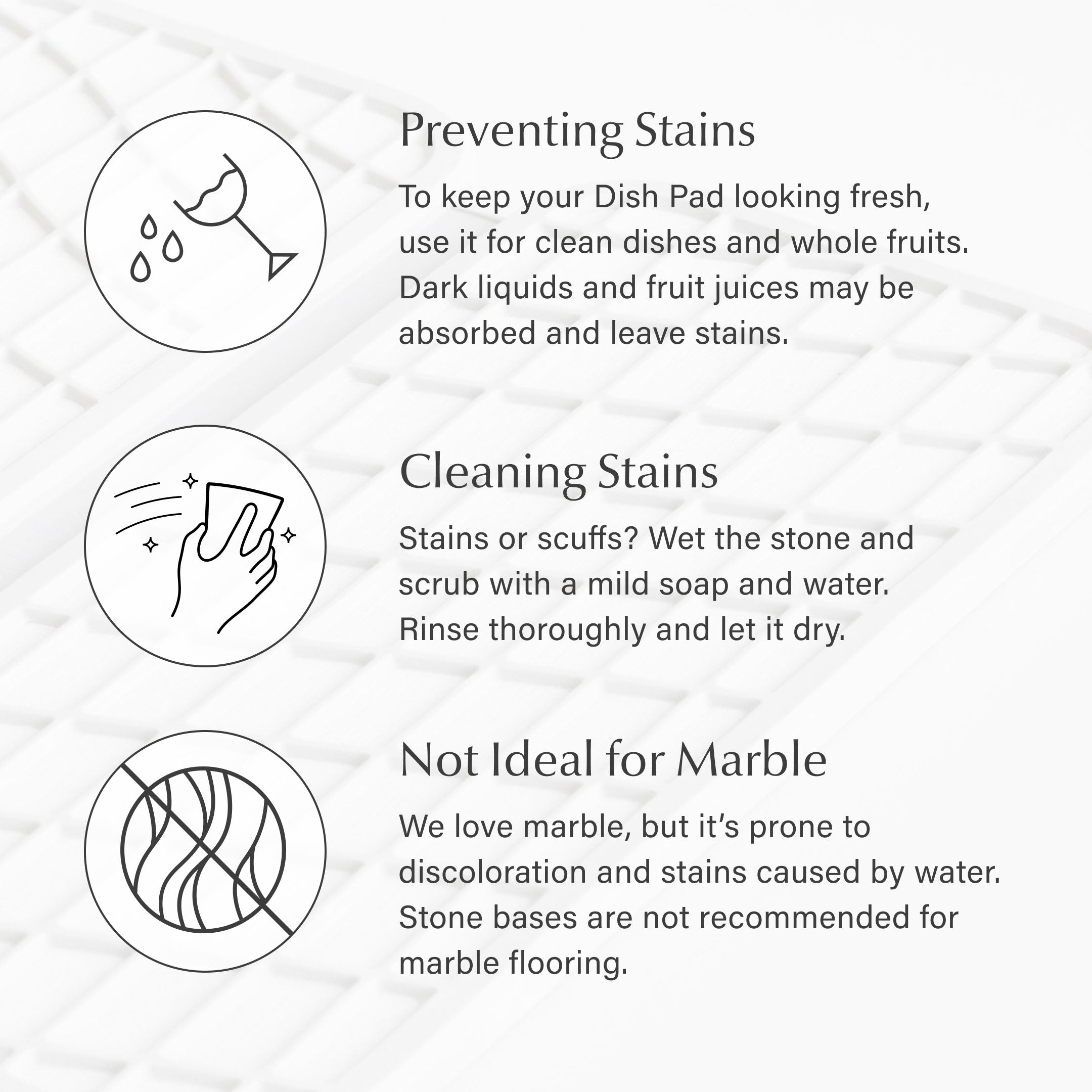 graphic with instructions on how to clean Dorai products