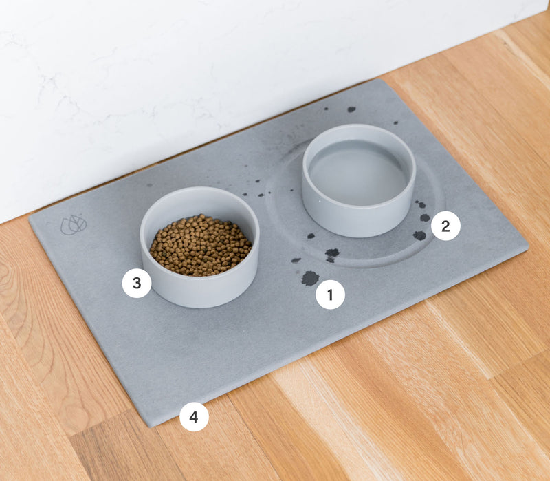 Dog Bowl Stone Base numbered 1-4.
