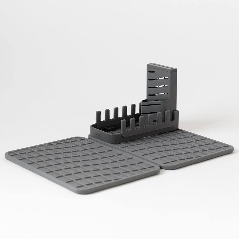 dark grey dish pad and rack bundle