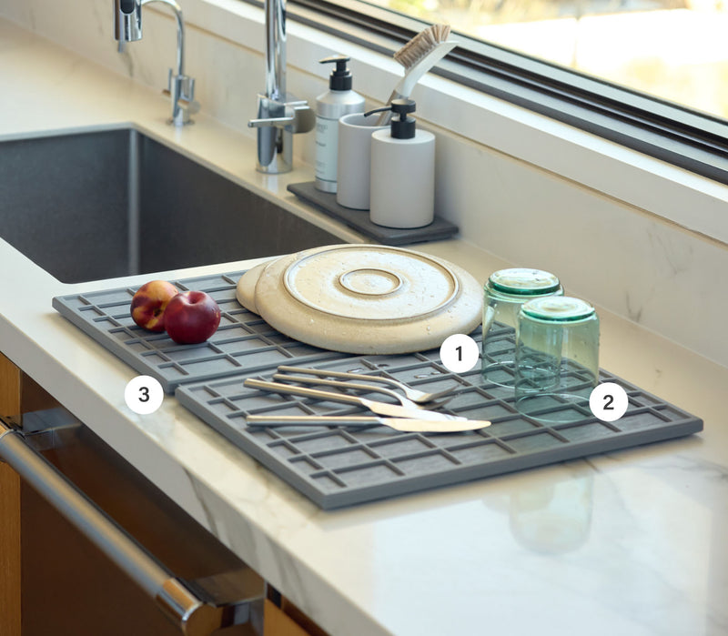 Large Dish Pad in Ridge with numbers 1-3 labeled. 
