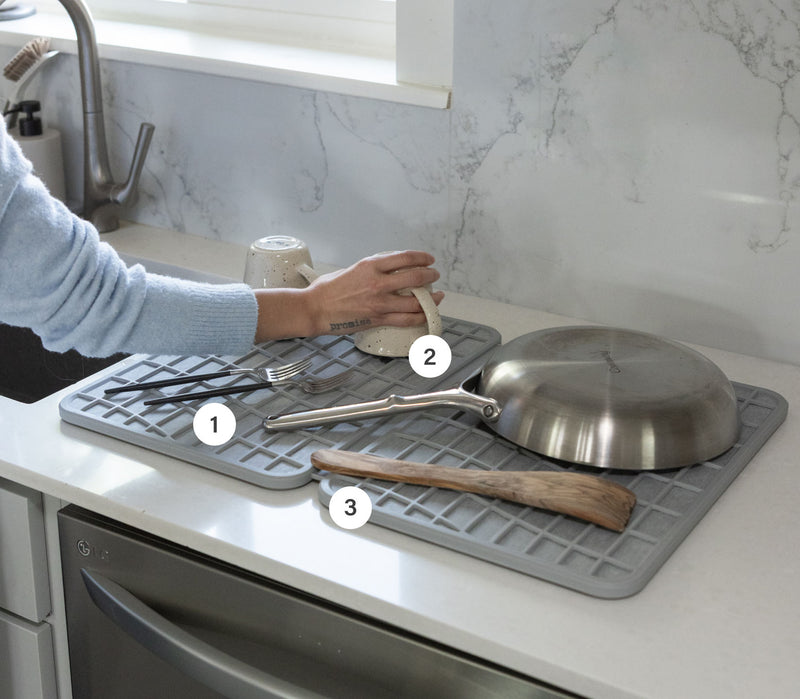 Large Dish Pad with feature callouts 1-3. 