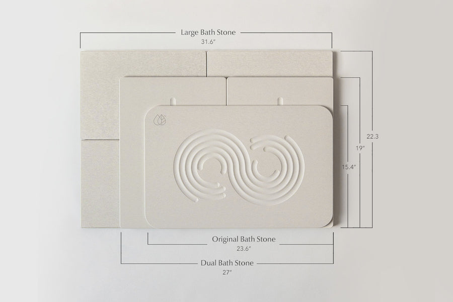 Dorai original Bath Stone, dual Bath Stone, and large Bath Stone dimensions.