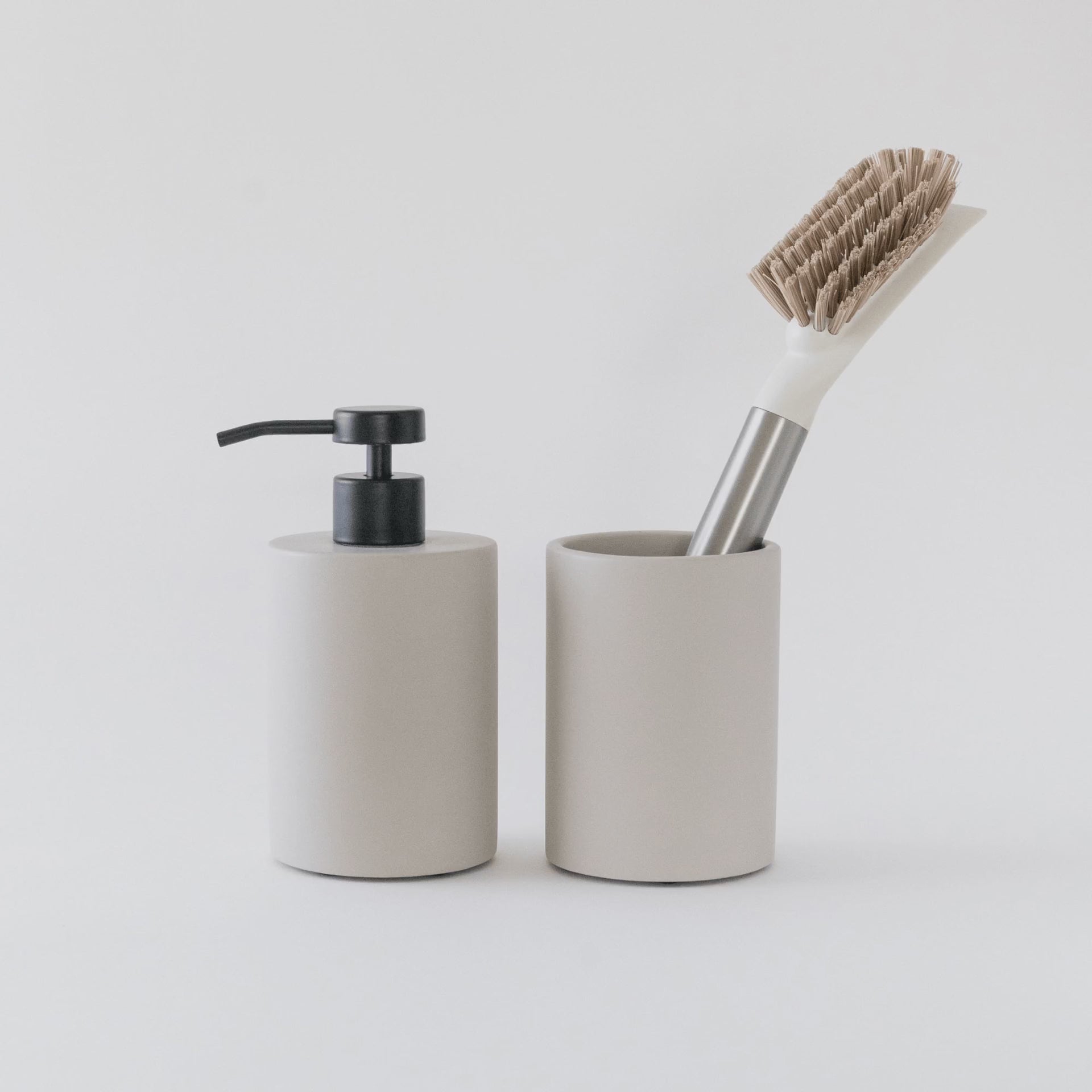 Concrete Soap Dispenser & Brush Holder Set